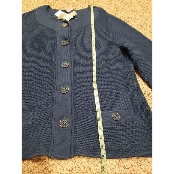 Charter Club Women's Size XL Blue Cardigan Cotton Blend Sweater Buttons‎ Pockets - Picture 7 of 10